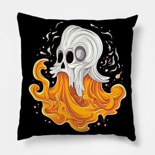 Eerie Halloween Ghoul Art - Spooky Season Delight Pillow