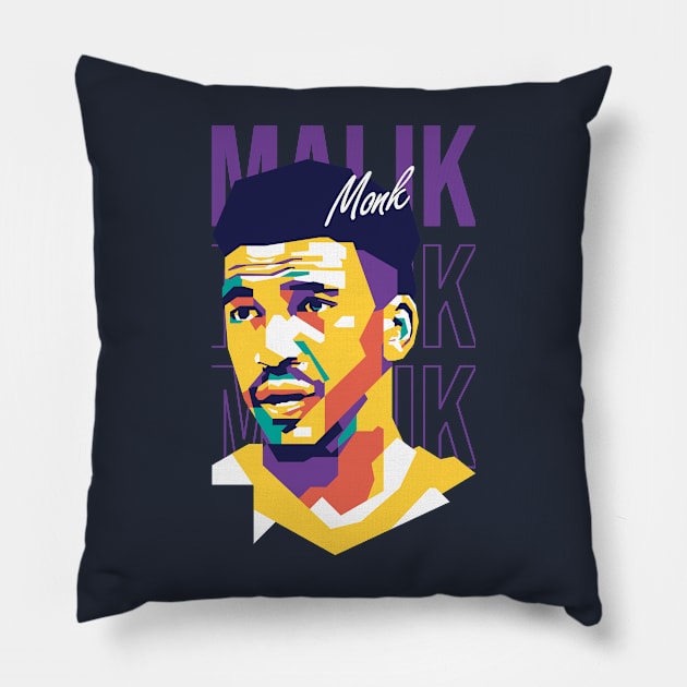 Malik Monk On WPAP Art 2 Pillow by pentaShop