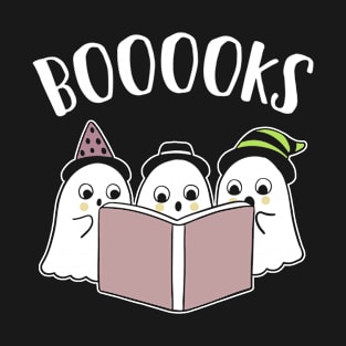 Funny Book Reading Ghosts Booooks Book Lover Reading T-Shirt