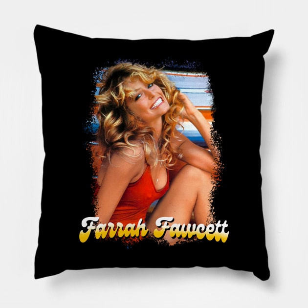 farrah fawcett Pillow by herry.le