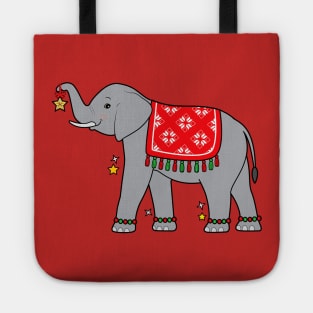 Elephant Dressed for the Holidays Tote