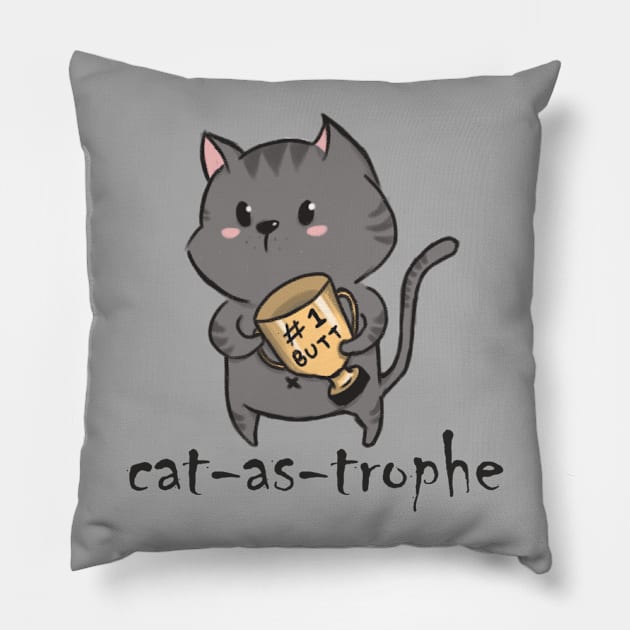 CAT-as-trophe | Grafck x NotPaperArt T-Shirt Pillow by Grafck