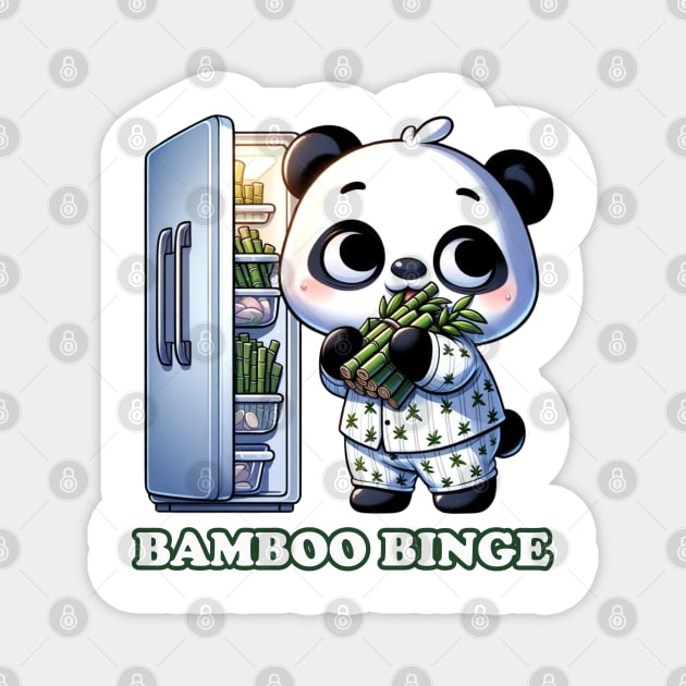 Midnight Snack Panda - Bamboo Binge Nightshirt Magnet by vk09design