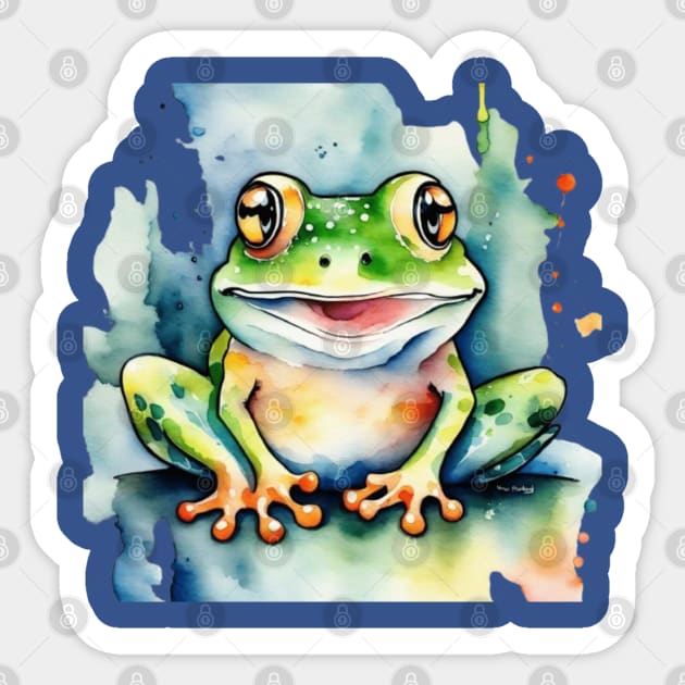 Cute frog gift ideas, frog kids tee, frog kids hoodies, frog home decor  gifts - Frog - Sticker