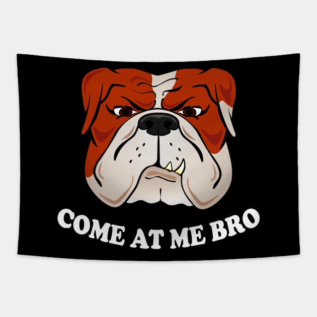 Come At Me Bro Funny Dog Tapestry by amitsurti