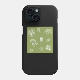 Woodland Mushrooms Sage 1 Phone Case