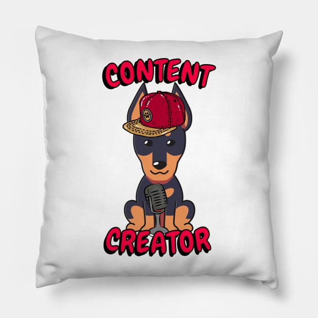 Cute guard dog is a content creator Pillow by Pet Station