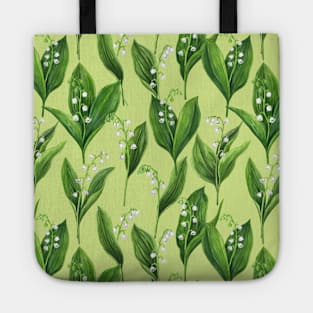 Lily of the valley on honeydew green Tote