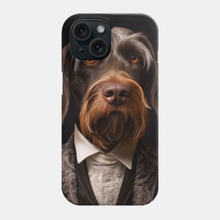 German Wirehaired Pointer Dog in Suit Phone Case