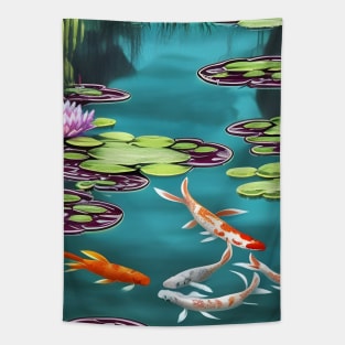 Pretty Koi Pond Tapestry