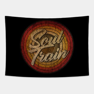 arjunthemaniac, circle retro faded Soul Train Tapestry