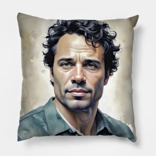 Portrait of Mark Ruffalo Pillow