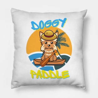 Cute Yorkshire doing the doggy paddle Pillow