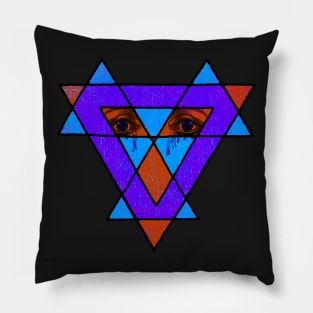 Crying eyes with Western Tribal Pillow