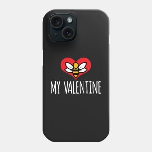 Bee My Valentine cute visual pun Valentine's Day t-shirt Phone Case