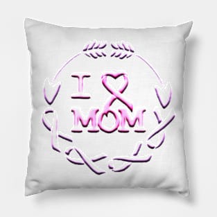 I love mom , girl cancer Pillow