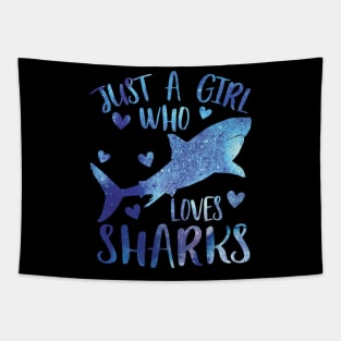 Just a Girl Who Loves Sharks Tapestry