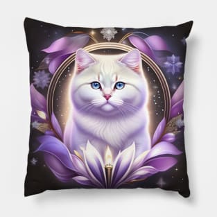 Sparkling White British Shorthair Pillow