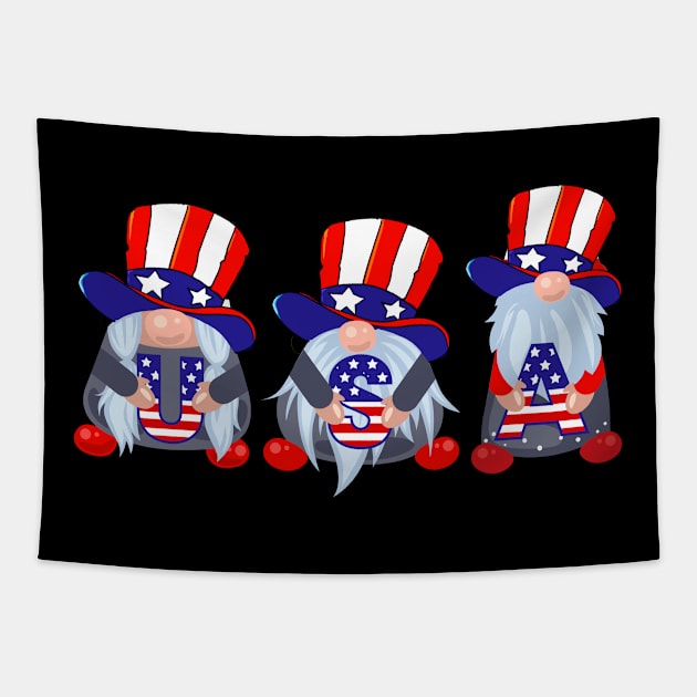 Funny 4th of july gnome Tapestry by LIFUA