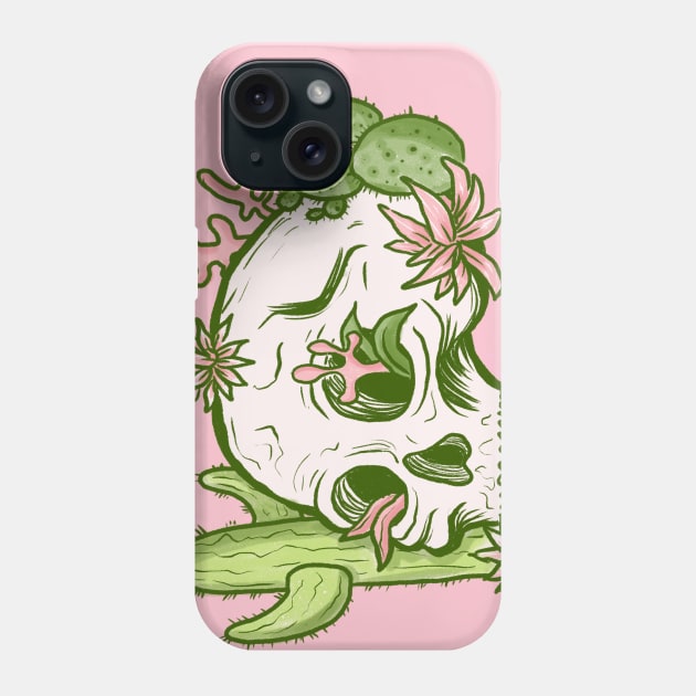 Desert Skull and Cactus Phone Case by Sam Nygard