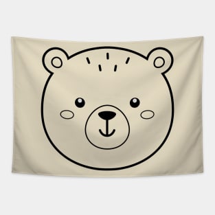 Cute Bear for Kids Men and Women - Bear Head Tapestry