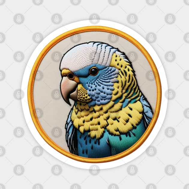 Budgerigar Embroidered Patch Magnet by Xie