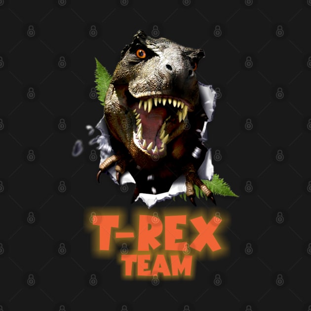 T-Rex Dino Team Jurassic Tyrannosaurus dinosaur - T shirt by Pannolinno