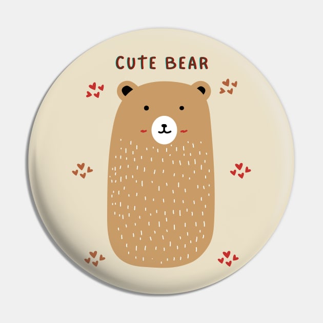 Cute Bear Pin by Art By Bear