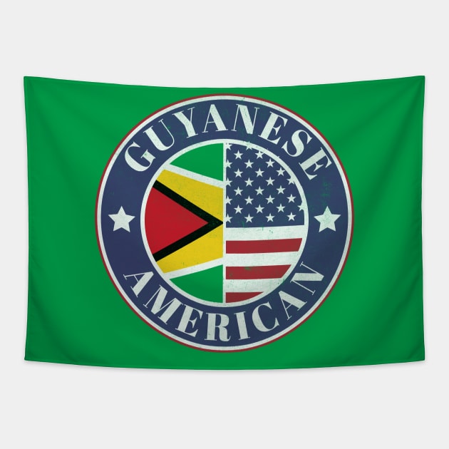 Proud Guyanese-American Badge - Guyana Flag Tapestry by Yesteeyear