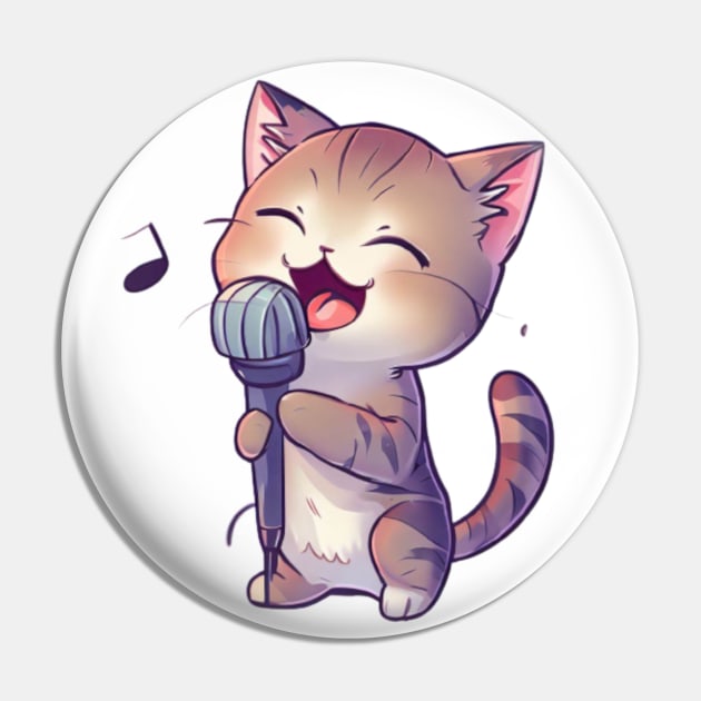 Singing Cat Pin by Wear a Smile