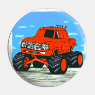 Red Monster Truck Pin