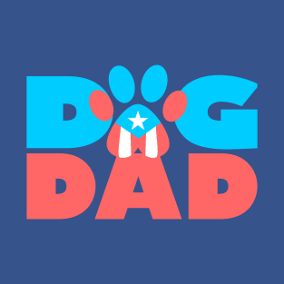 Puerto Rico Dog Dad Flag Pet Paw Boricua T-Shirt