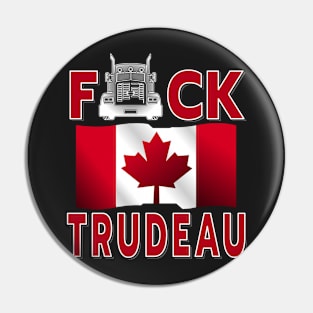 F-CK TRUDEAU SAVE CANADA FREEDOM CONVOY OF TRUCKERS RED LETTERS Pin