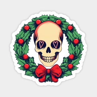 Christmas Skull Wreath Magnet