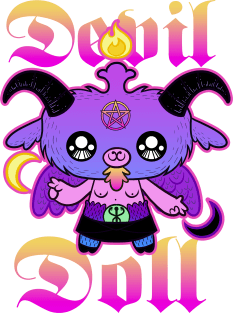 Devil Doll Cute Kawaii Baphomet Pastel Goth Magnet