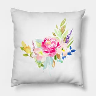 Floral Watercolor, Hot Pink Peony Pillow