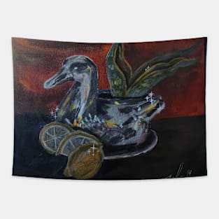 Duck Planter Stillife Tapestry