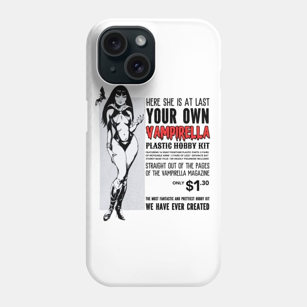 Vampirella vintage toy print advert Phone Case by Teessential