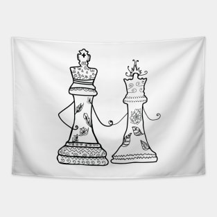 King & Queen Chess figures Tapestry