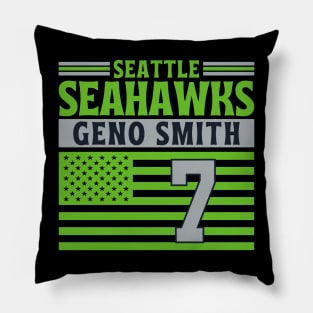 Seattle Seahawks Smith 7 American Flag Football Pillow