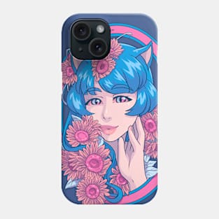 Portrait with rose flowers. Phone Case