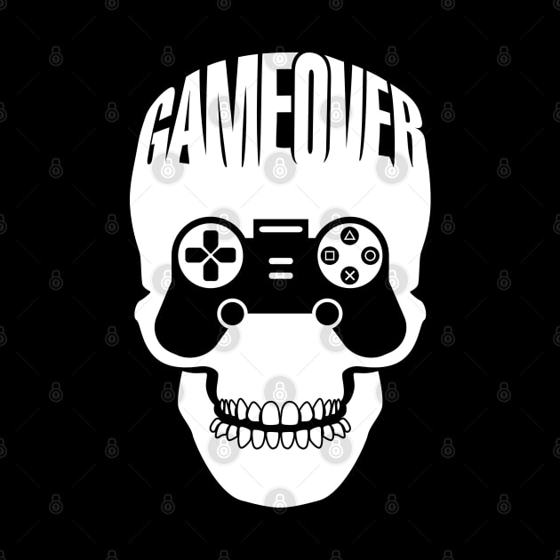 Game Over Skull Video Game Design by TopTeesShop