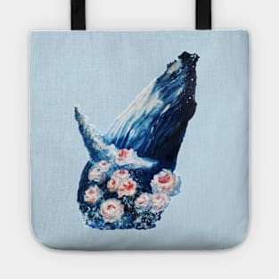 Whale and roses Tote