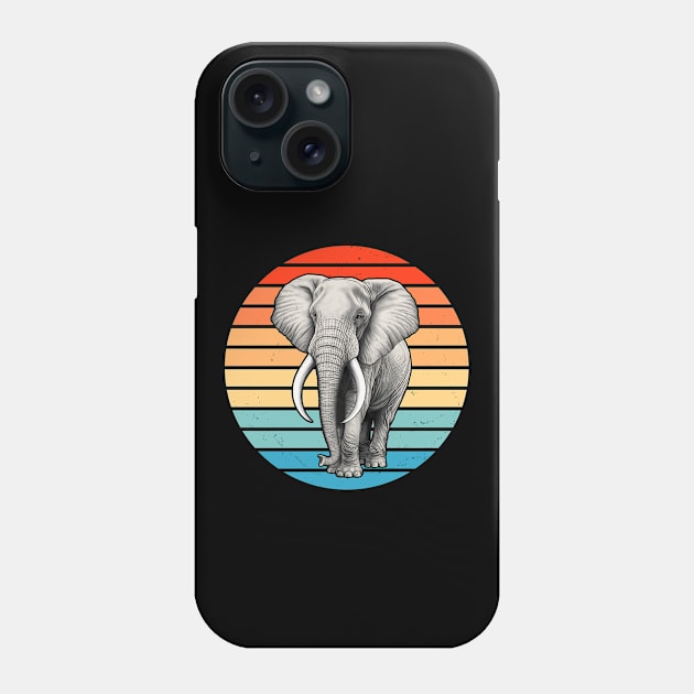 African Elephant Vintage Sunset Phone Case by NicGrayTees