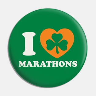 St Patricks Day Running Marathon Irish Runner Shamrock Pin
