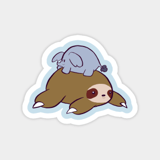 Big Sloth and Tiny Elephant Magnet