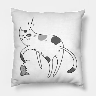 Funny cat and mouse Pillow