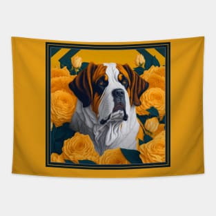 St bernard, dog. style vector (yellow version st bernard) Tapestry