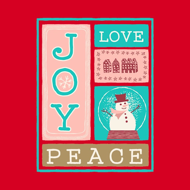 Fun Christmas Card Design In Pink & Aqua by SWON Design