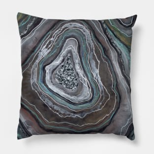 Warm Earth Handpainted Marble Stone Art Pillow